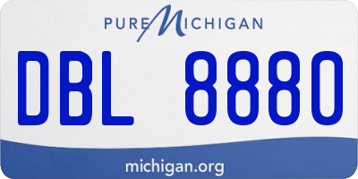 MI license plate DBL8880