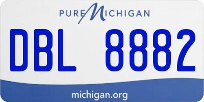 MI license plate DBL8882