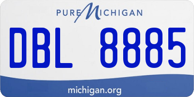 MI license plate DBL8885