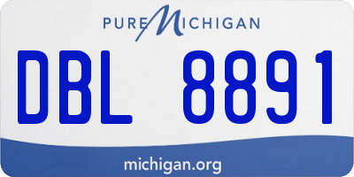 MI license plate DBL8891