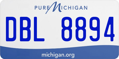 MI license plate DBL8894