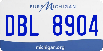 MI license plate DBL8904