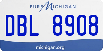 MI license plate DBL8908