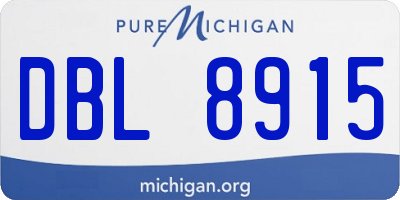 MI license plate DBL8915