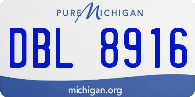 MI license plate DBL8916