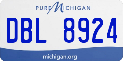 MI license plate DBL8924