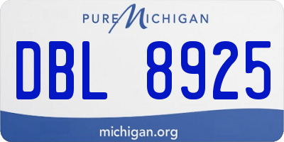MI license plate DBL8925
