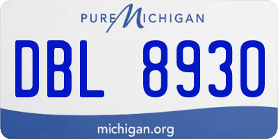 MI license plate DBL8930