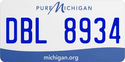 MI license plate DBL8934