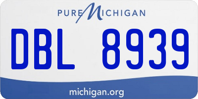 MI license plate DBL8939