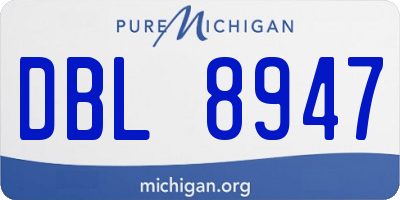 MI license plate DBL8947