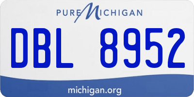 MI license plate DBL8952