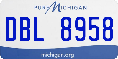 MI license plate DBL8958