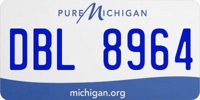 MI license plate DBL8964