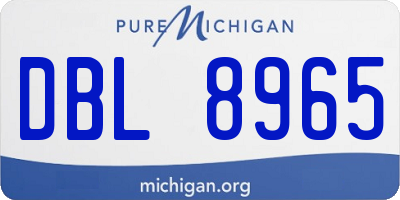 MI license plate DBL8965