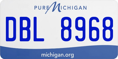 MI license plate DBL8968
