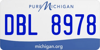 MI license plate DBL8978
