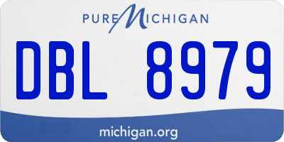 MI license plate DBL8979