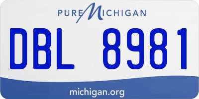 MI license plate DBL8981