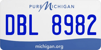 MI license plate DBL8982