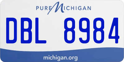 MI license plate DBL8984