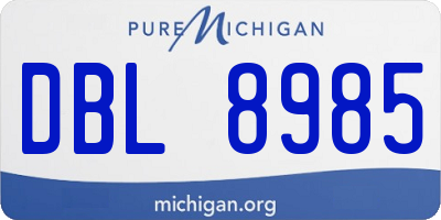 MI license plate DBL8985