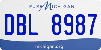 MI license plate DBL8987