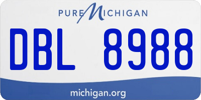 MI license plate DBL8988