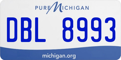MI license plate DBL8993