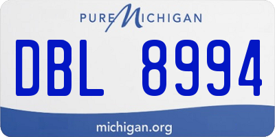 MI license plate DBL8994