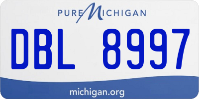 MI license plate DBL8997