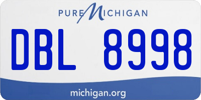 MI license plate DBL8998