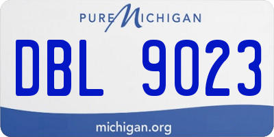 MI license plate DBL9023