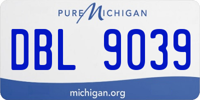MI license plate DBL9039