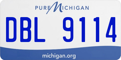 MI license plate DBL9114