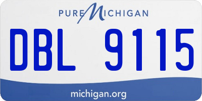 MI license plate DBL9115
