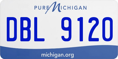 MI license plate DBL9120