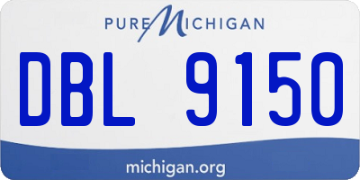 MI license plate DBL9150