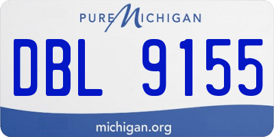 MI license plate DBL9155