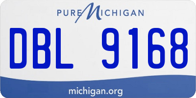 MI license plate DBL9168