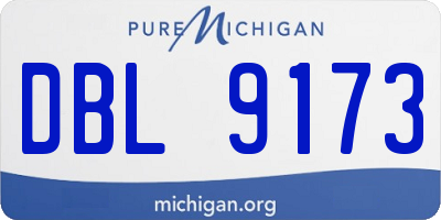 MI license plate DBL9173