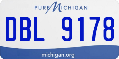 MI license plate DBL9178