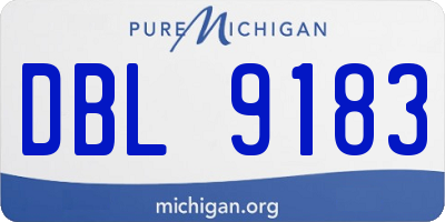 MI license plate DBL9183
