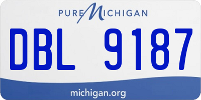 MI license plate DBL9187