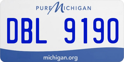 MI license plate DBL9190