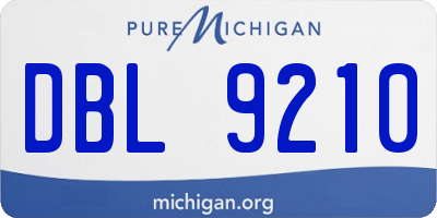MI license plate DBL9210