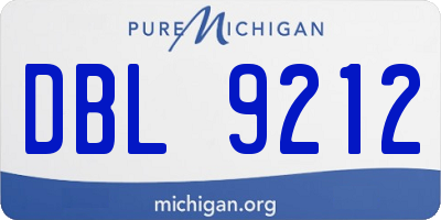 MI license plate DBL9212