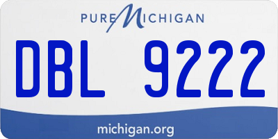 MI license plate DBL9222
