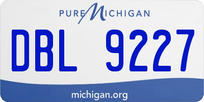 MI license plate DBL9227