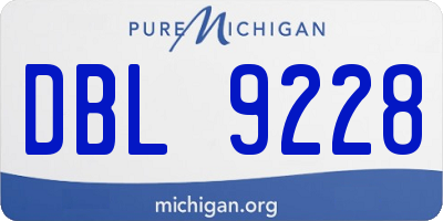 MI license plate DBL9228